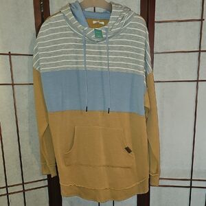 NWT Maurices Colorblock Hooded Pullover Sweatshirt